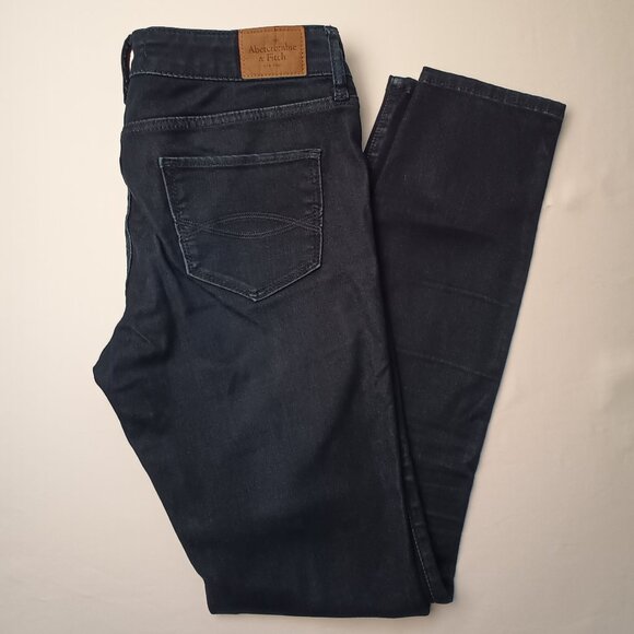 Abercrombie & Fitch Jeans Size 2 Low Rise Skinny Leg Dark Wash - Picture 1 of 9